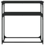 Table console noir 75x35,5x75 cm bois d'ingénierie – Image 2