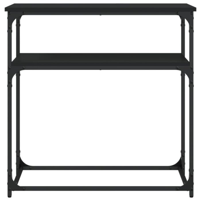 Table console noir 75x35,5x75 cm bois d'ingénierie – Image 2