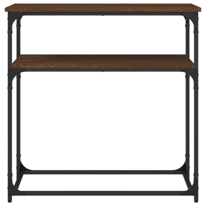 Table console chêne marron 75x35,5x75 cm bois d'ingénierie – Image 2