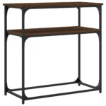 Table console chêne marron 75x35,5x75 cm bois d'ingénierie – Image 4