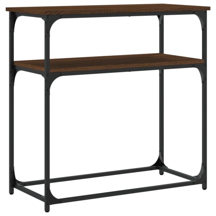 Table console chêne marron 75x35,5x75 cm bois d'ingénierie – Image 4