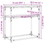 Table console chêne marron 75x35,5x75 cm bois d'ingénierie – Image 7