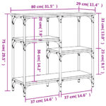 Table console noir 80x29x75 cm bois d'ingénierie – Image 7