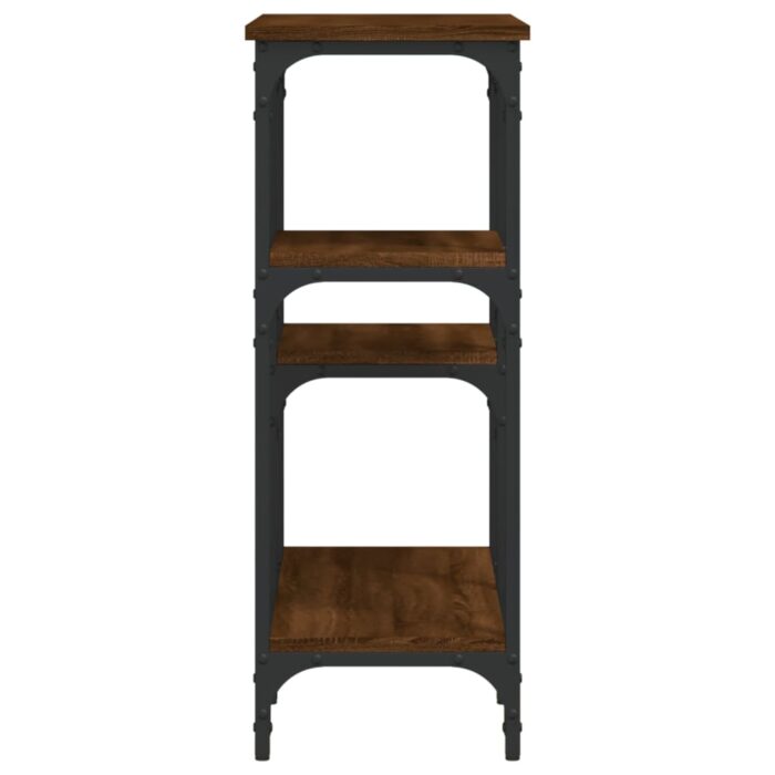 Table console chêne marron 80x29x75 cm Bois d'ingénierie – Image 3