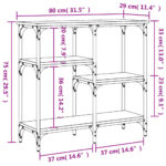 Table console chêne marron 80x29x75 cm Bois d'ingénierie – Image 7