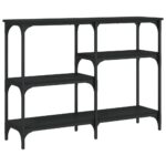 Table console noir 102x29x75 cm bois d'ingénierie – Image 4