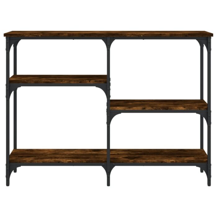 Table console chêne fumé 102x29x75 cm bois d'ingénierie – Image 2