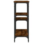 Table console chêne fumé 102x29x75 cm bois d'ingénierie – Image 3
