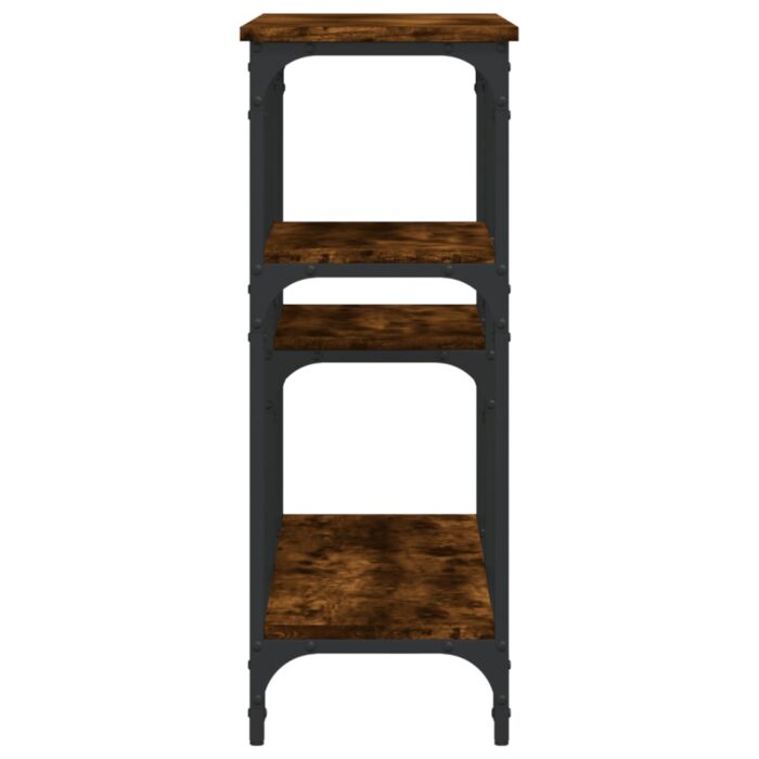 Table console chêne fumé 102x29x75 cm bois d'ingénierie – Image 3