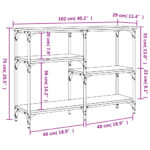 Table console chêne marron 102x29x75 cm bois d'ingénierie – Image 7