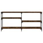 Table console chêne fumé 160x29x75 cm bois d'ingénierie – Image 2