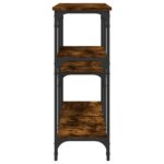 Table console chêne fumé 160x29x75 cm bois d'ingénierie – Image 3