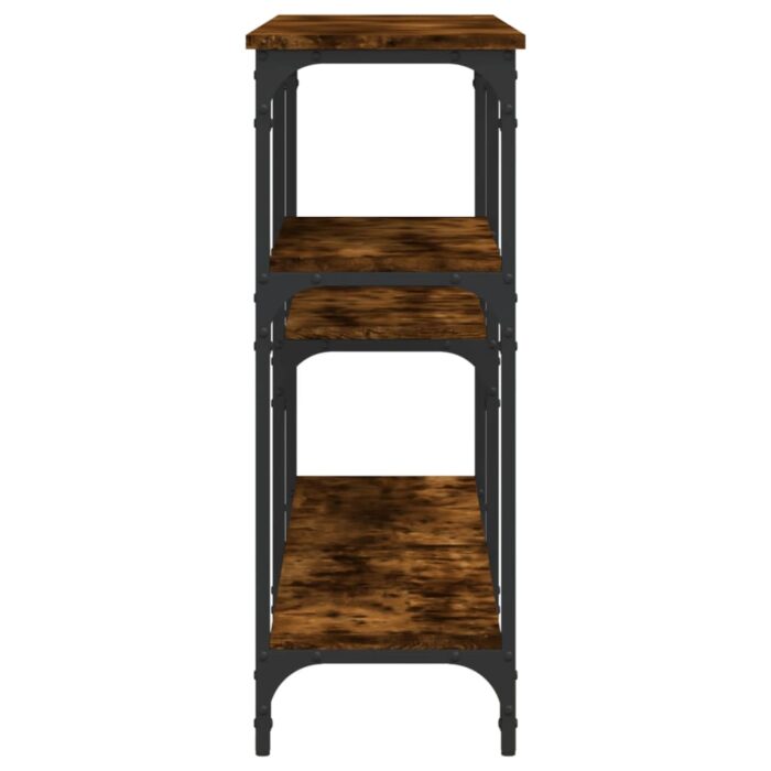 Table console chêne fumé 160x29x75 cm bois d'ingénierie – Image 3