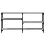 Table console sonoma gris 160x29x75 cm bois d'ingénierie – Image 2