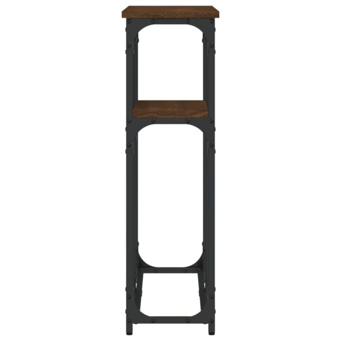 Table console chêne marron 90x22,5x75 cm bois d'ingénierie – Image 3