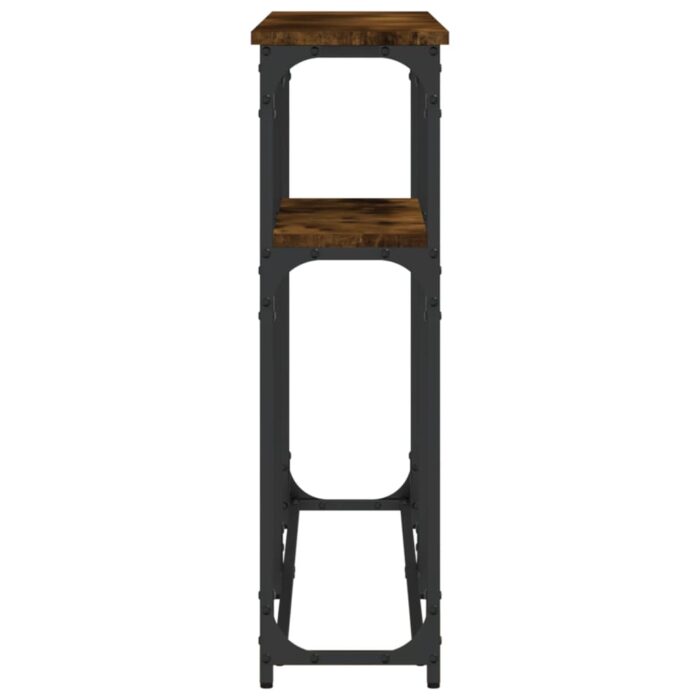 Table console chêne fumé 145x22,5x75 cm bois d'ingénierie – Image 3