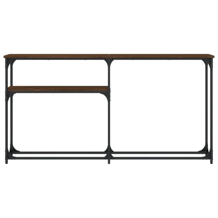 Table console chêne marron 145x22,5x75 cm bois d'ingénierie – Image 2