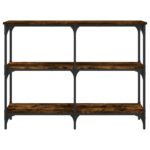 Table console chêne fumé 100x29x75 cm bois d'ingénierie – Image 2