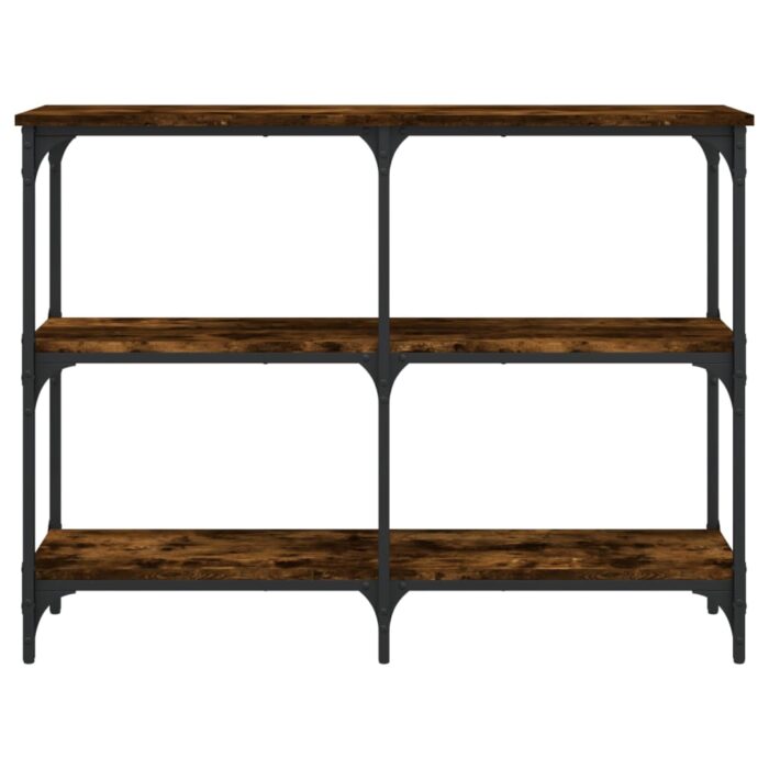 Table console chêne fumé 100x29x75 cm bois d'ingénierie – Image 2