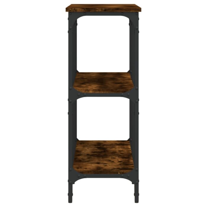 Table console chêne fumé 100x29x75 cm bois d'ingénierie – Image 3