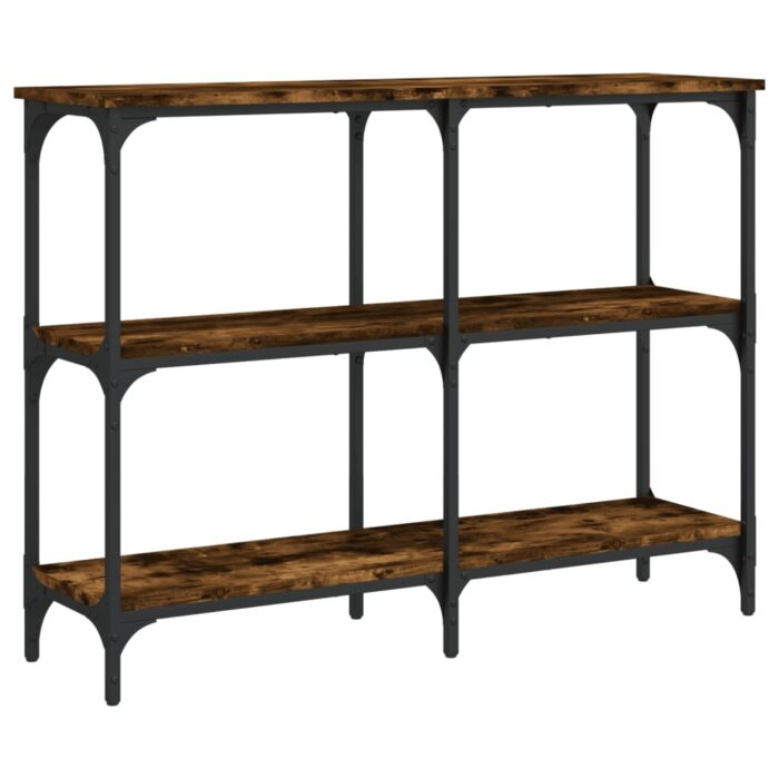 Table console chêne fumé 100x29x75 cm bois d'ingénierie – Image 4