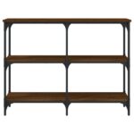 Table console chêne marron 100x29x75 cm bois d'ingénierie – Image 2