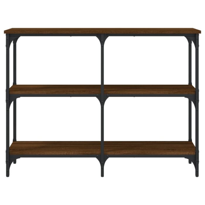 Table console chêne marron 100x29x75 cm bois d'ingénierie – Image 2