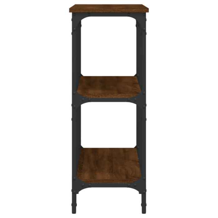 Table console chêne marron 100x29x75 cm bois d'ingénierie – Image 3