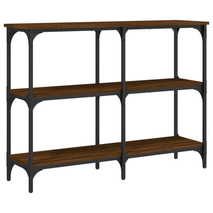 Table console chêne marron 100x29x75 cm bois d'ingénierie – Image 4