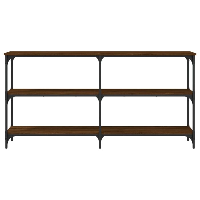 Table console chêne marron 150x29x75 cm bois d'ingénierie – Image 2