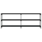 Table console noir 200x29x75 cm bois d'ingénierie – Image 2