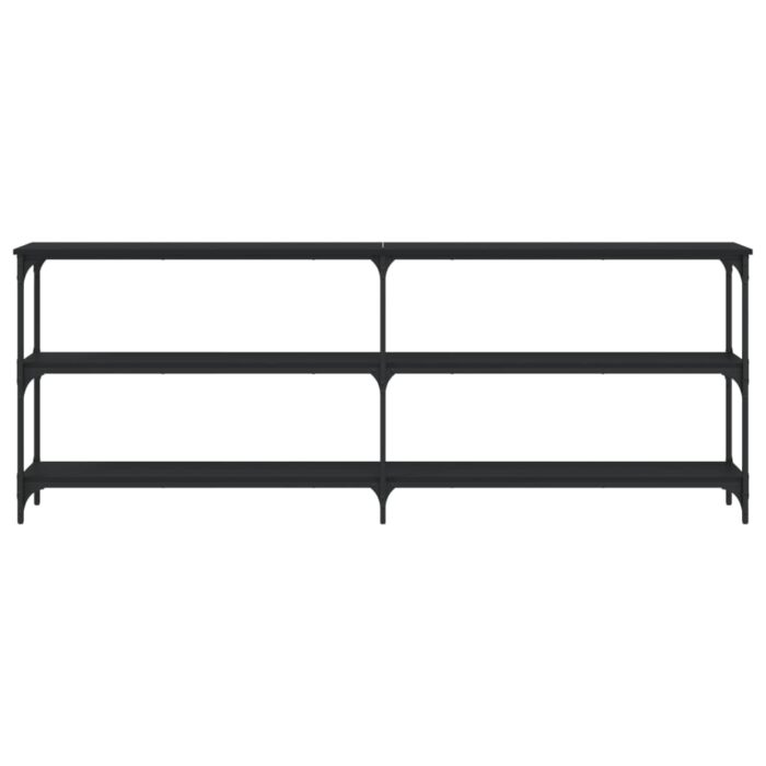 Table console noir 200x29x75 cm bois d'ingénierie – Image 2
