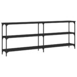 Table console noir 200x29x75 cm bois d'ingénierie – Image 4