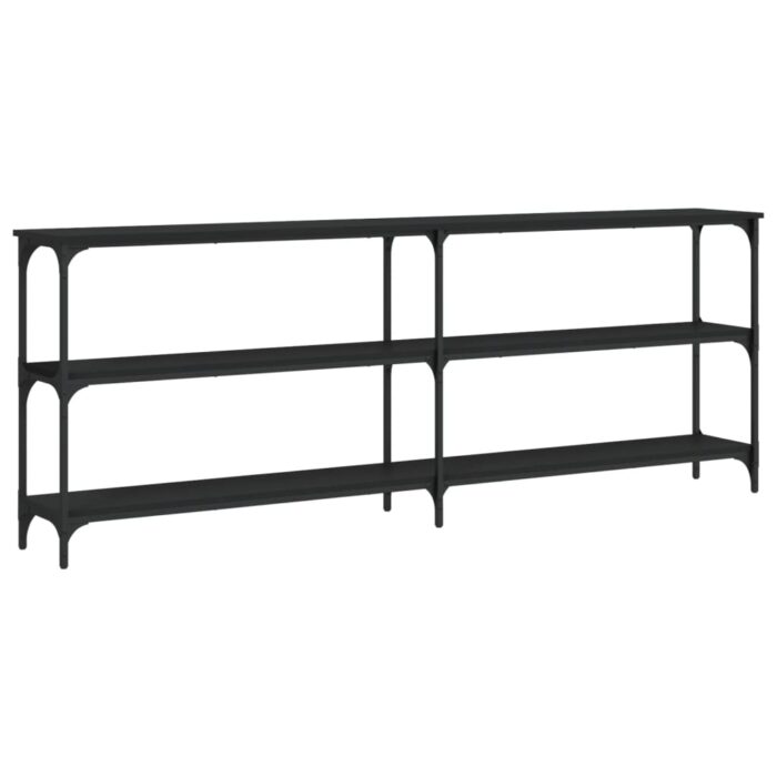 Table console noir 200x29x75 cm bois d'ingénierie – Image 4