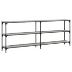 Table console sonoma gris 200x29x75 cm bois d'ingénierie – Image 4