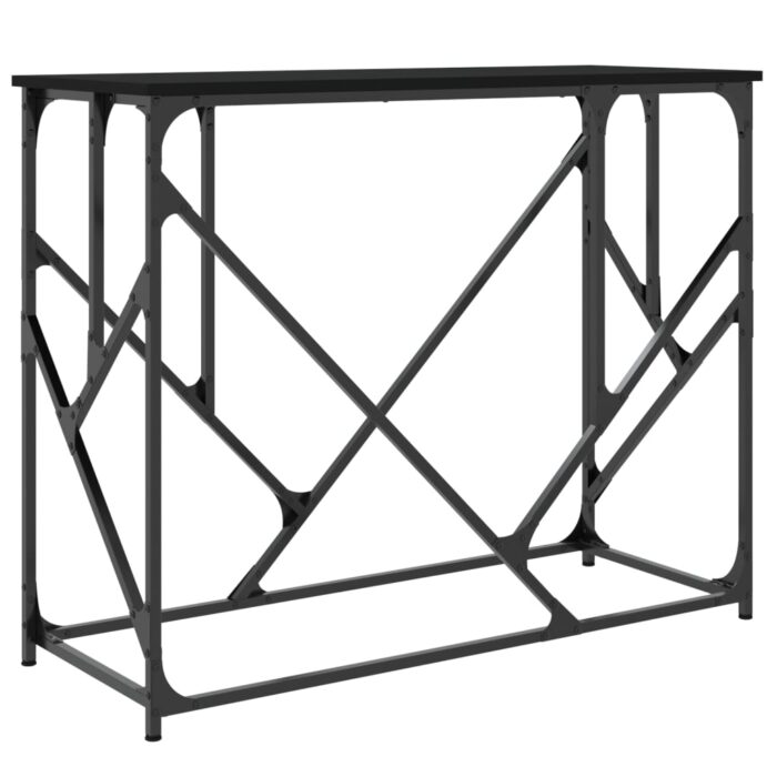 Table console noir 100x40x80 cm bois d'ingénierie – Image 4