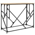 Table console chêne sonoma 100x40x80 cm bois d'ingénierie – Image 4