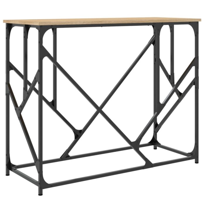 Table console chêne sonoma 100x40x80 cm bois d'ingénierie – Image 4