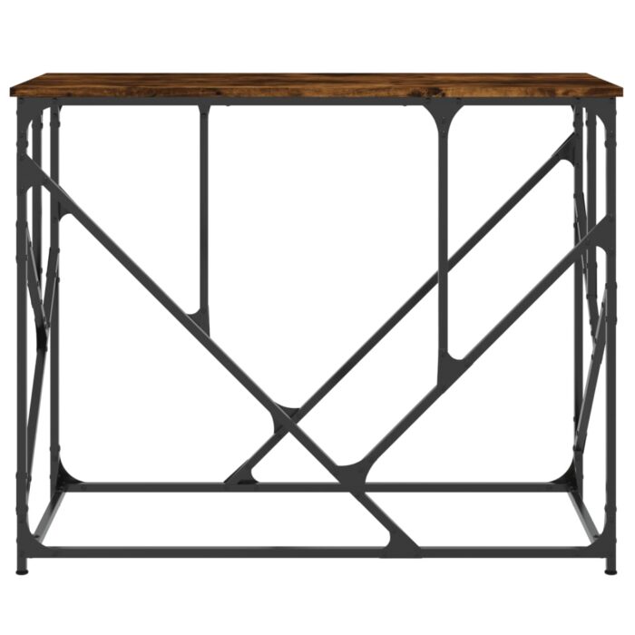 Table console chêne fumé 100x40x80 cm bois d'ingénierie – Image 2
