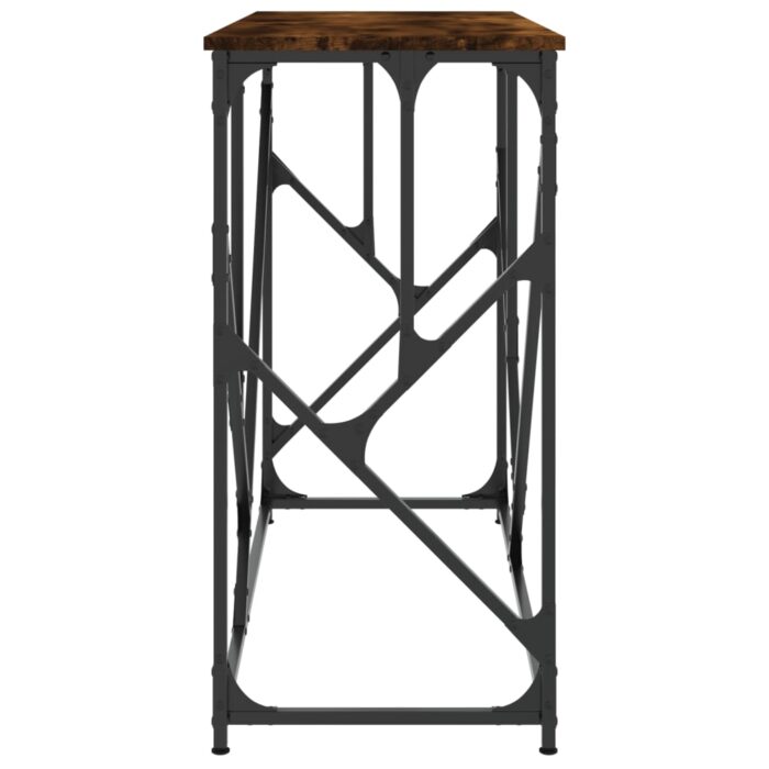 Table console chêne fumé 100x40x80 cm bois d'ingénierie – Image 3