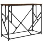 Table console chêne fumé 100x40x80 cm bois d'ingénierie – Image 4