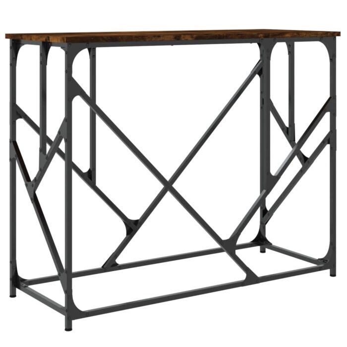 Table console chêne fumé 100x40x80 cm bois d'ingénierie – Image 4