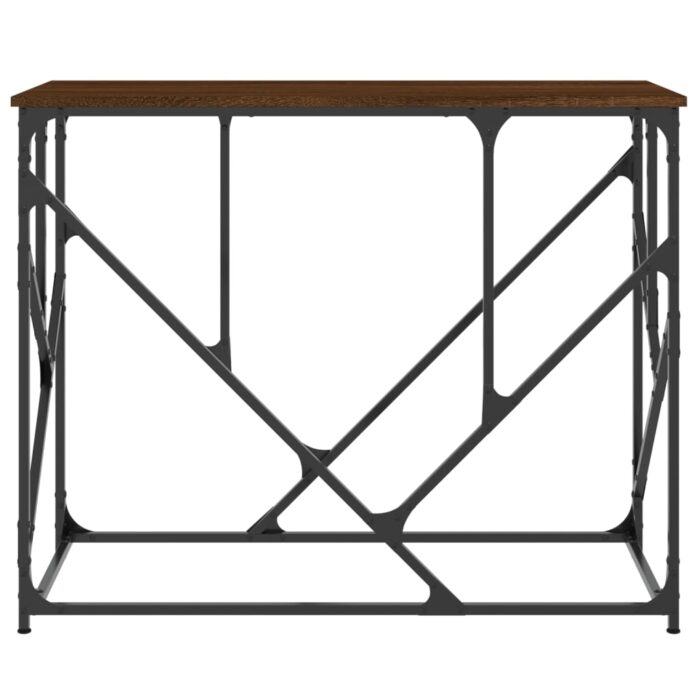 Table console chêne marron 100x40x80 cm bois d'ingénierie – Image 2
