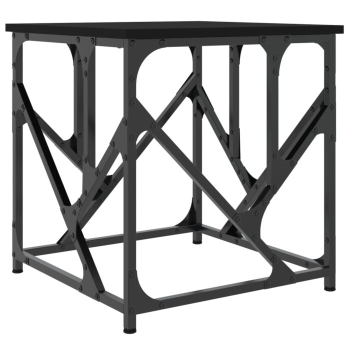 Table basse noir 45x45x47,5 cm bois d'ingénierie – Image 4