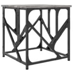 Table basse sonoma gris 45x45x47,5 cm bois d'ingénierie – Image 4