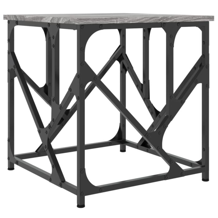 Table basse sonoma gris 45x45x47,5 cm bois d'ingénierie – Image 4