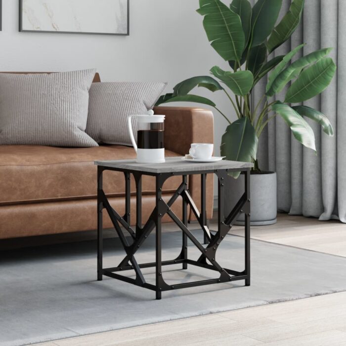 Table basse sonoma gris 45x45x47,5 cm bois d'ingénierie – Image 1