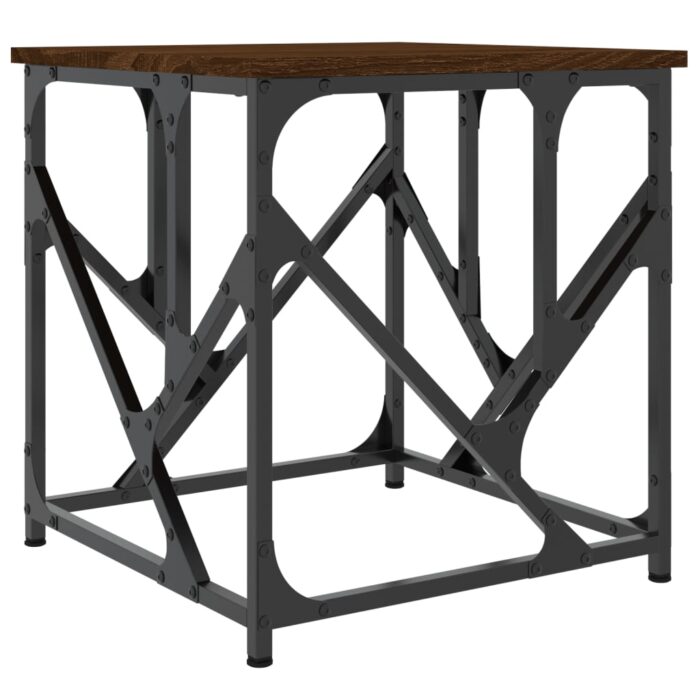 Table basse chêne marron 45x45x47,5 cm bois d'ingénierie – Image 4
