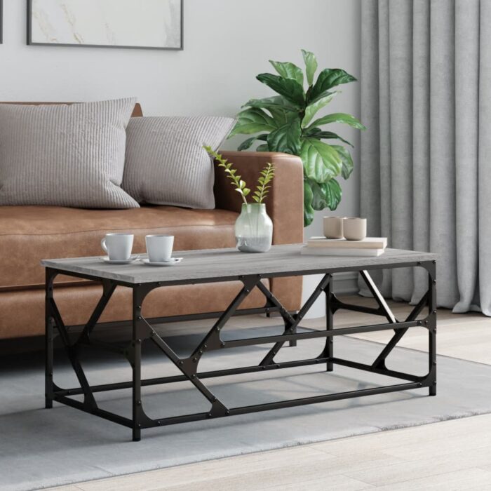 Table basse Sonoma gris 100x50x40 cm Bois d'ingénierie – Image 1