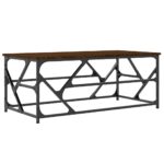 Table basse Chêne marron 100x50x40 cm Bois d'ingénierie – Image 4